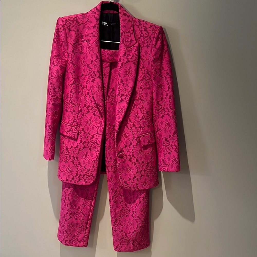 Vibrant Pink Blazer and Pants Set